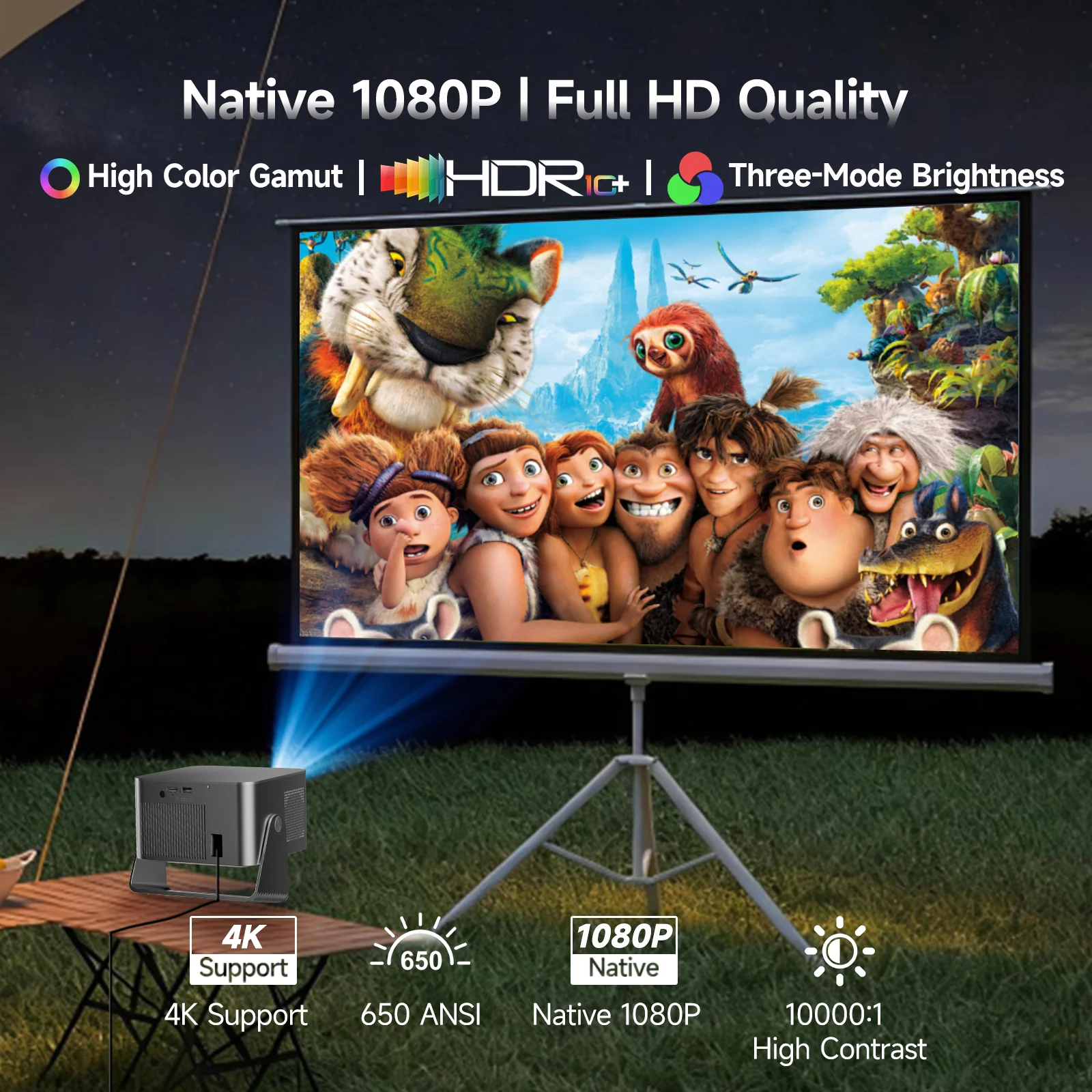 Magcubic HY350GT 650ANSI Portable Projector | Native 1080P with 4K Input Auto Keystone & Focus, Outdoor Friendly - Image 3