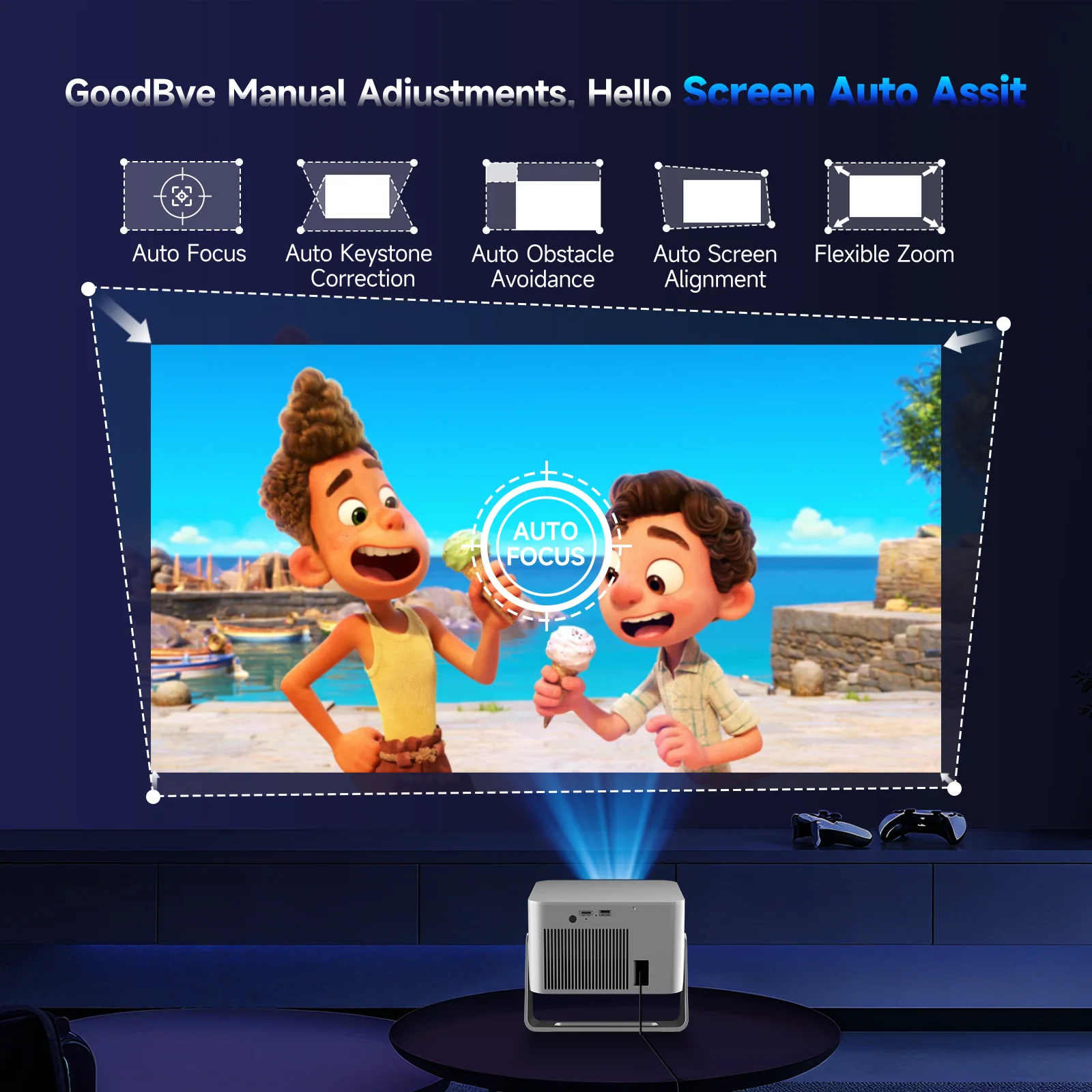 Magcubic HY350GT 650ANSI Portable Projector | Native 1080P with 4K Input Auto Keystone & Focus, Outdoor Friendly - Image 4