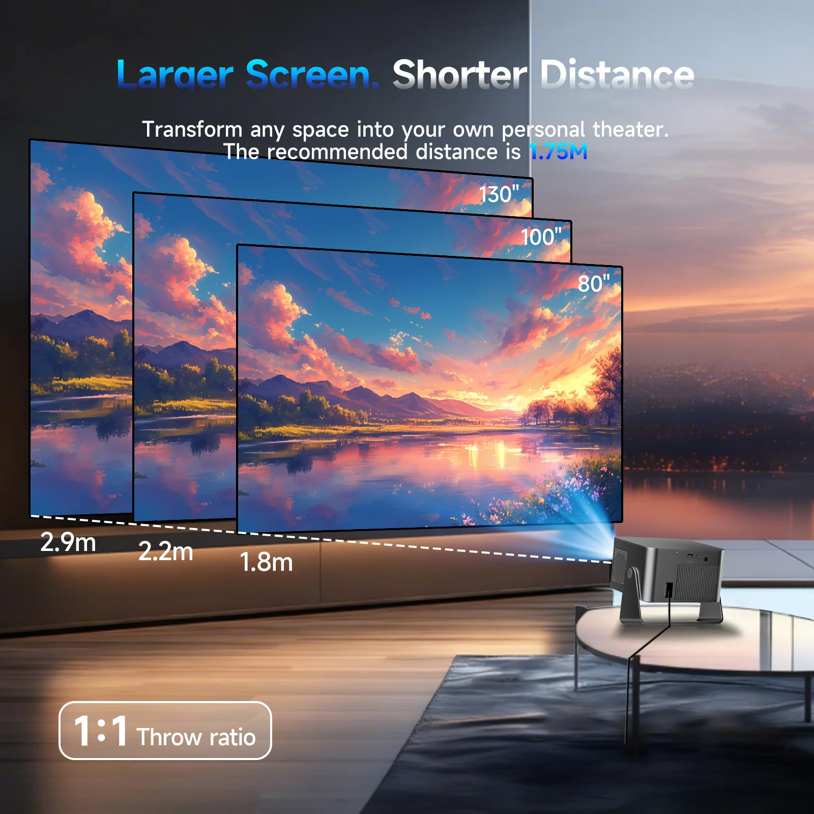 Magcubic HY350GT 650ANSI Portable Projector | Native 1080P with 4K Input Auto Keystone & Focus, Outdoor Friendly - Image 7