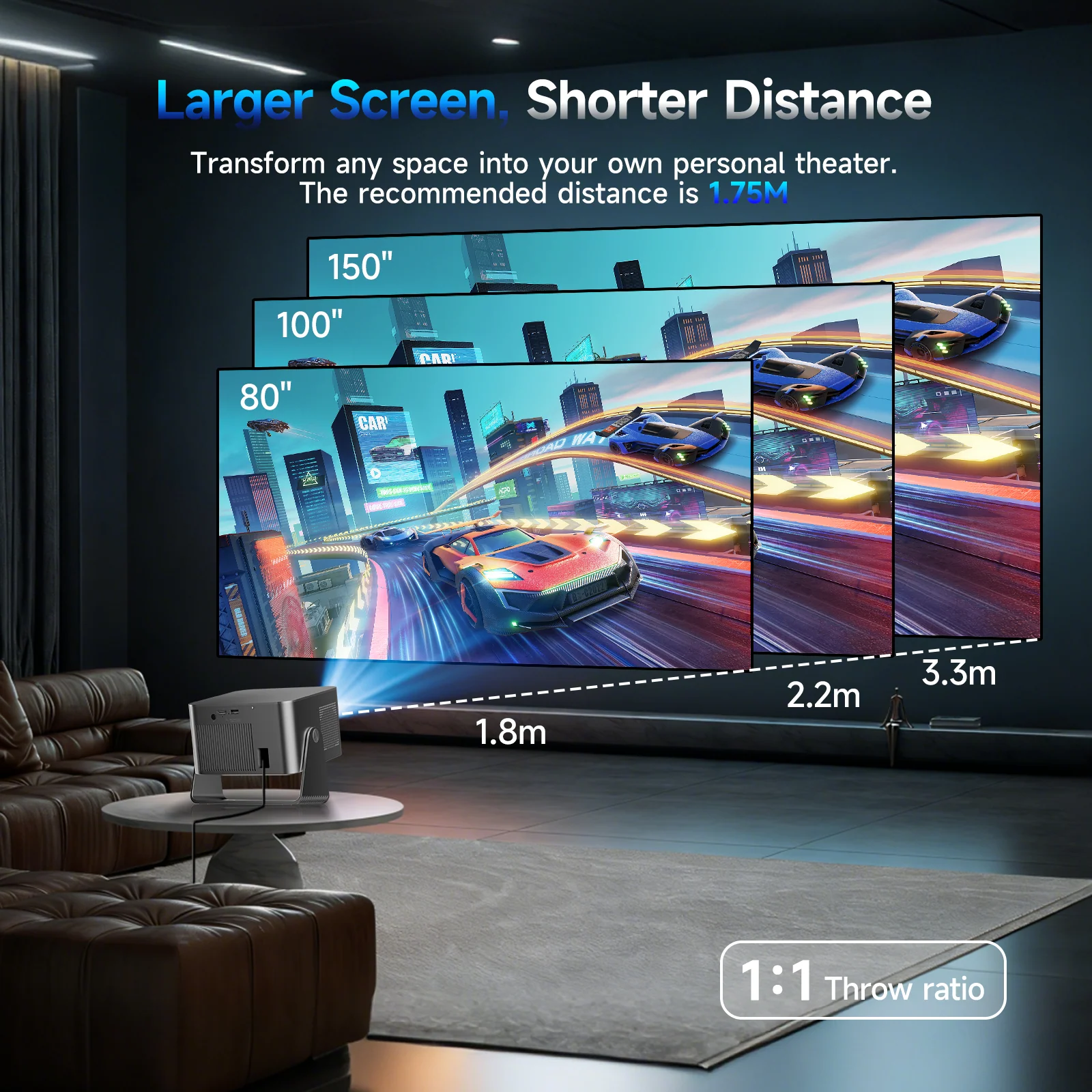 Magcubic HY350GT 650ANSI Portable Projector | Native 1080P with 4K Input Auto Keystone & Focus, Outdoor Friendly - Image 8