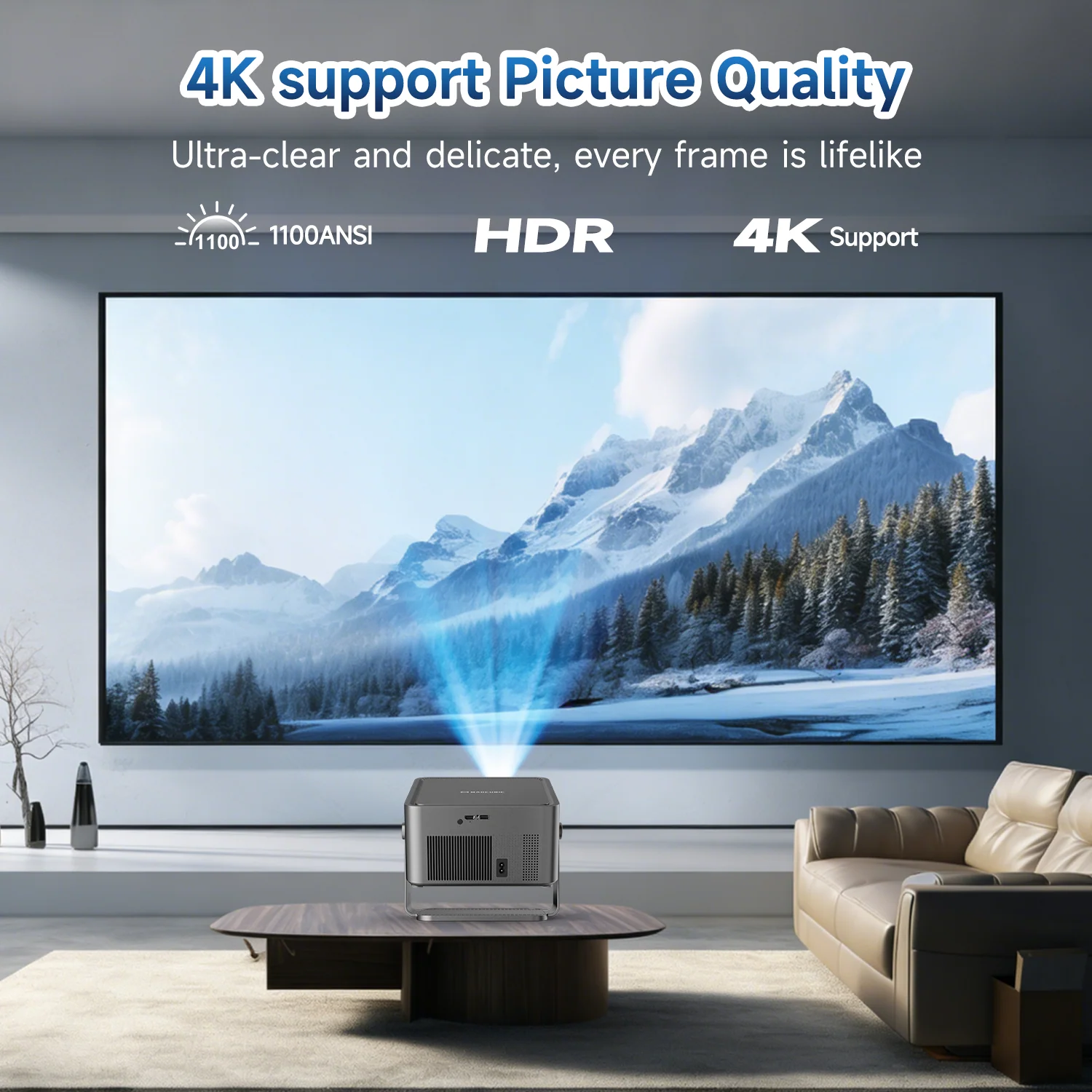 Magcubic 1080P Native Projector Auto Focus  1100ansi Projector 4K Portable Beam Home Theater - Image 4