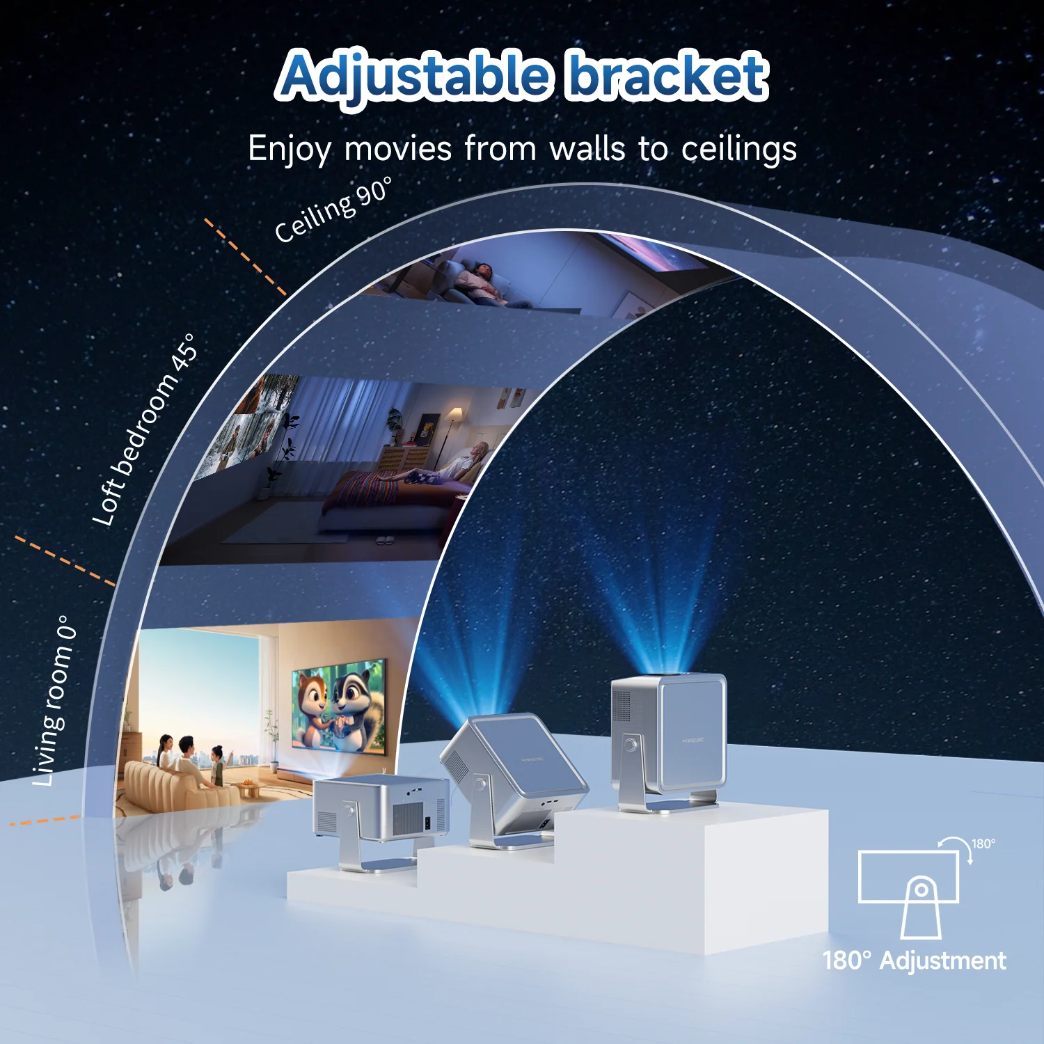 Magcubic 1080P Native Projector Auto Focus  1100ansi Projector 4K Portable Beam Home Theater - Image 7