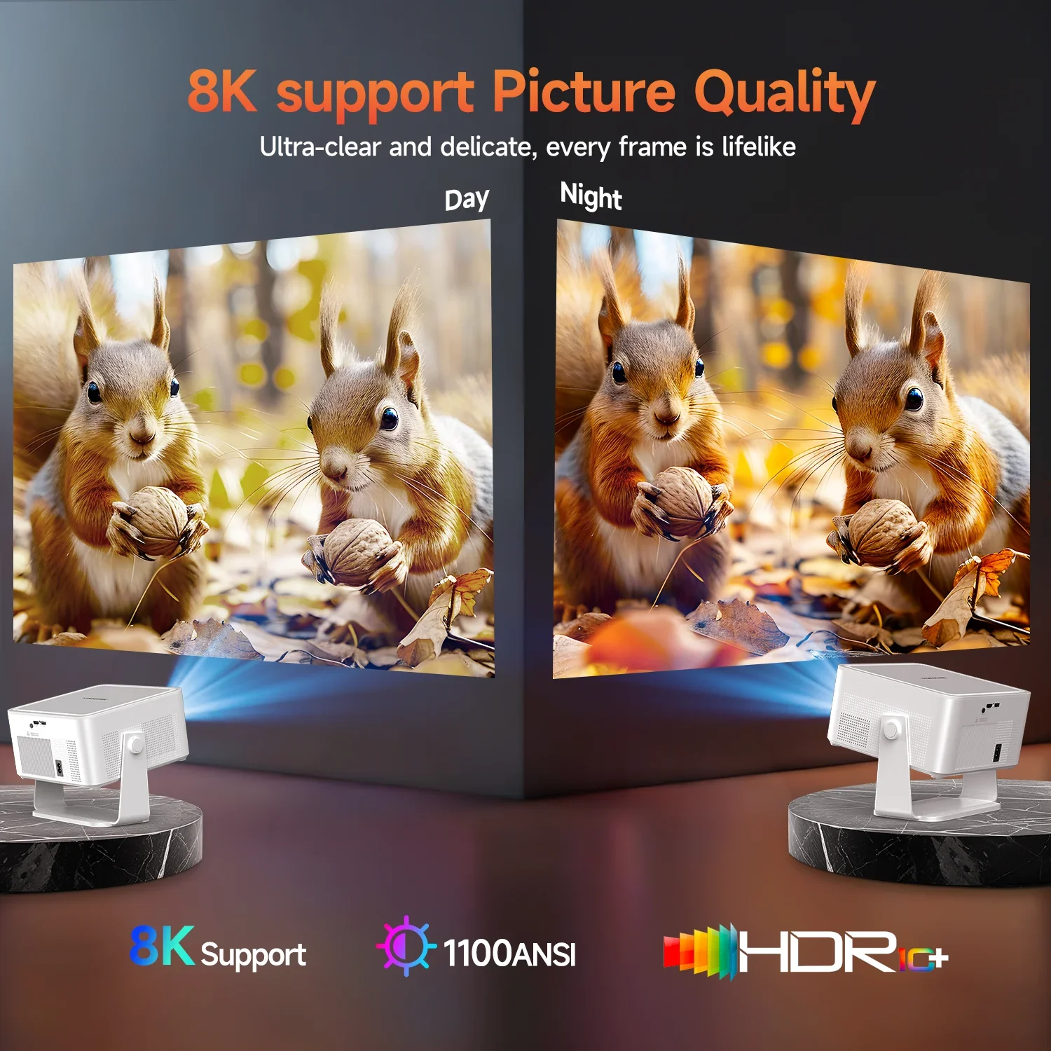 Magcubic HY450MAX Android 14 1100 Ansi Lumens LED Projector Native 1080P Wifi6 Beam 8K  Portable Projectors Movie Auto Focus - Image 6