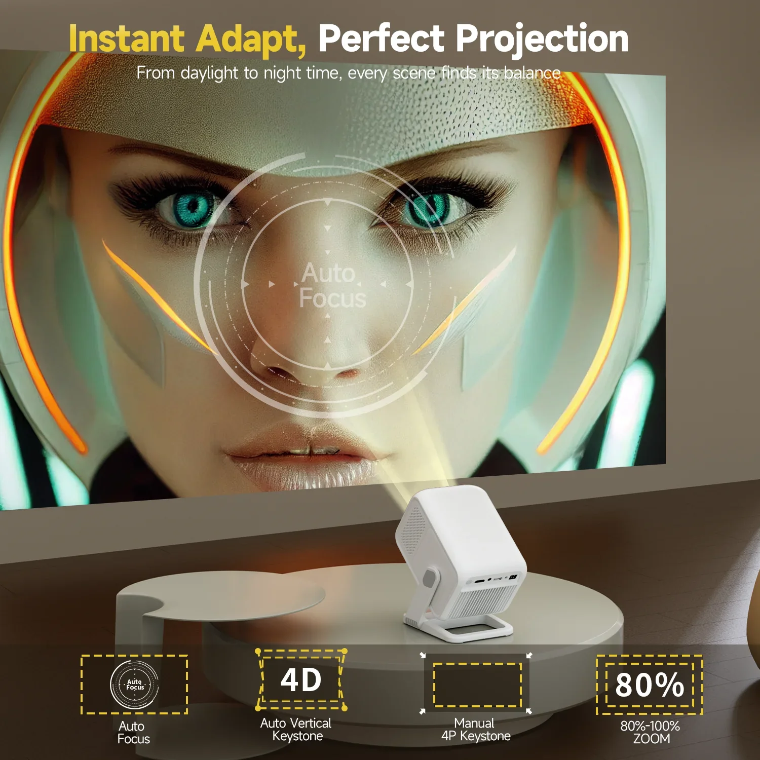 Magcubic HY310X 8K Mini Projector With Full HD 1080P 420ANSI Android 11 Auto Focus Keystone for Outdoor Theater Stand Projector - Image 8