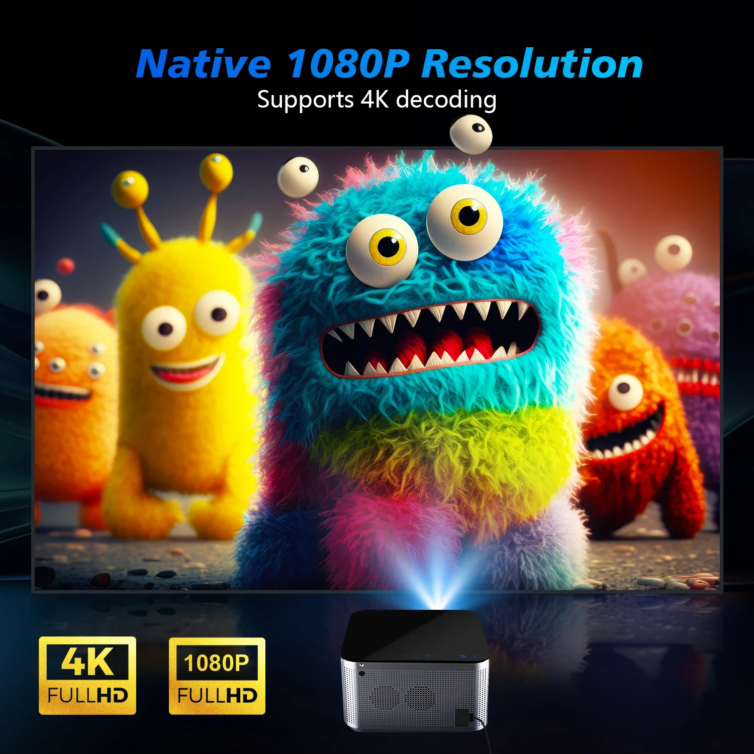Magcubic HY350 Pro 580ANSI Android 11 Projector  4K 1080P Wifi6 Voice Control Allwinner H713 Electronic Focus BT 5.0 Home Cinema - Image 3