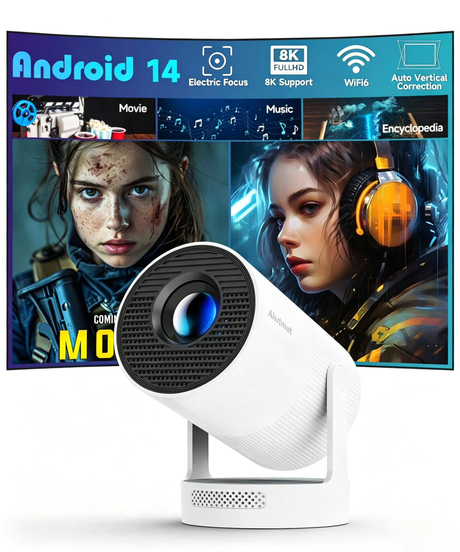 Magcubic 8K HY300 UItra Portable Projector with Electronic Focus 720P 260ANSI Speaker Android 11 BT5.4 180° flexible Home Outdoor - Image 2