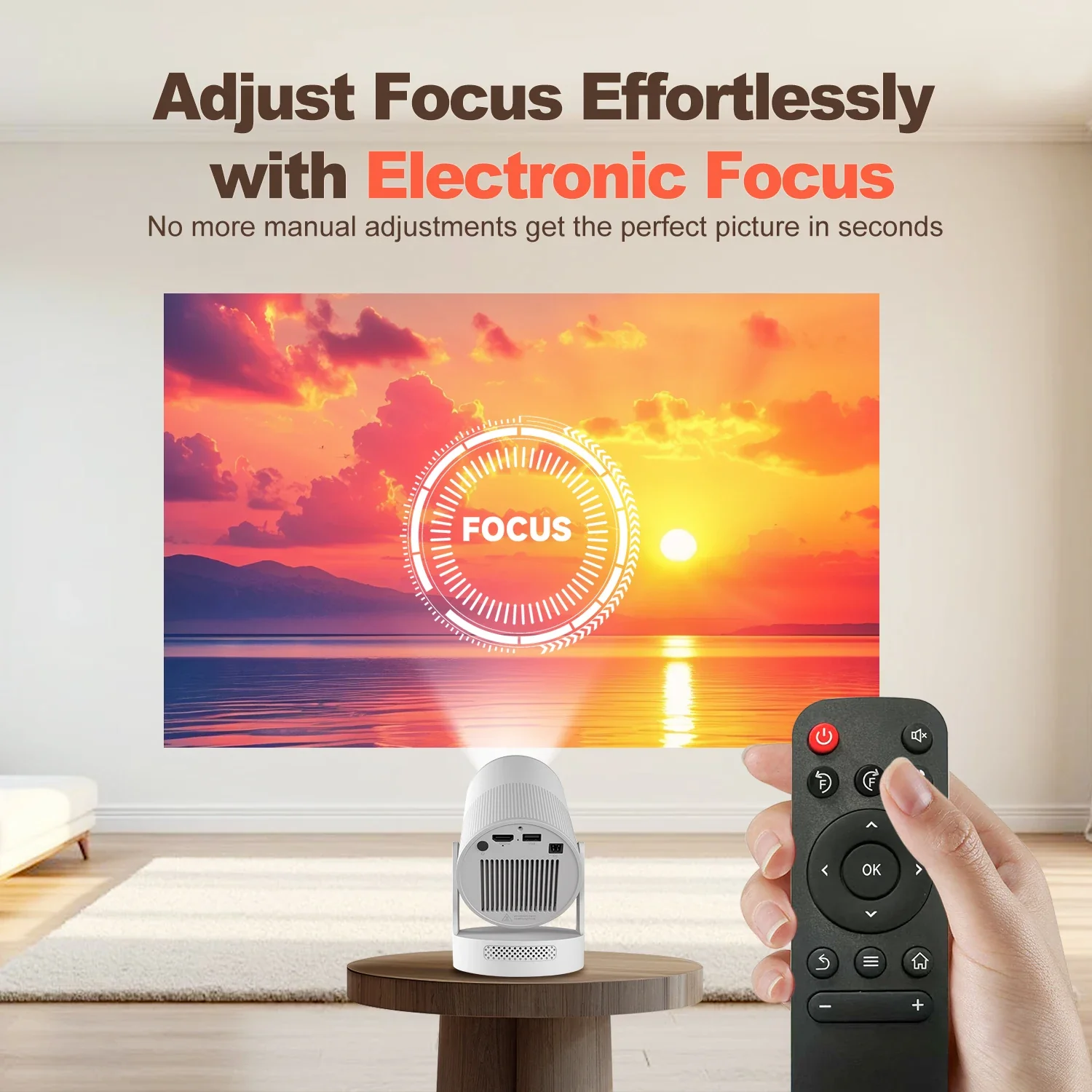 Magcubic 8K HY300 UItra Portable Projector with Electronic Focus 720P 260ANSI Speaker Android 11 BT5.4 180° flexible Home Outdoor - Image 6
