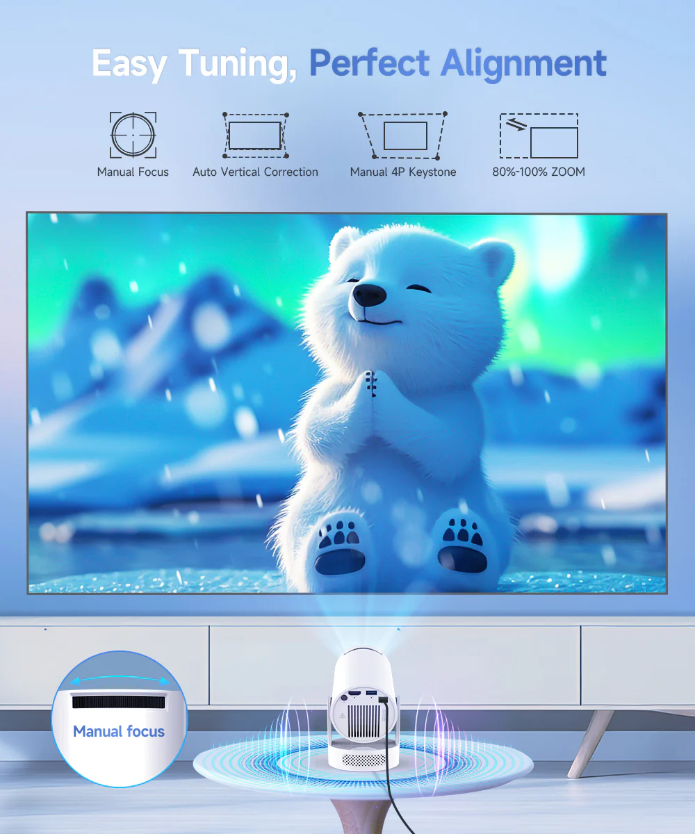 Magcubic 8K HY300 Pro+ Projector Built in 5W Speaker 1280*720P Android 14 200 Lumens Wifi6 BT5.4 Outdoor Portable Projector - Image 3