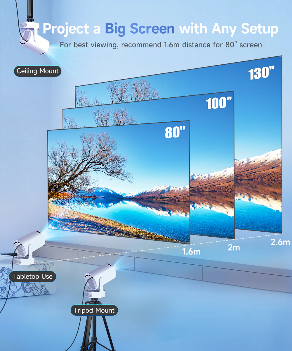 Magcubic 8K HY300 Pro+ Projector Built in 5W Speaker 1280*720P Android 14 200 Lumens Wifi6 BT5.4 Outdoor Portable Projector - Image 6