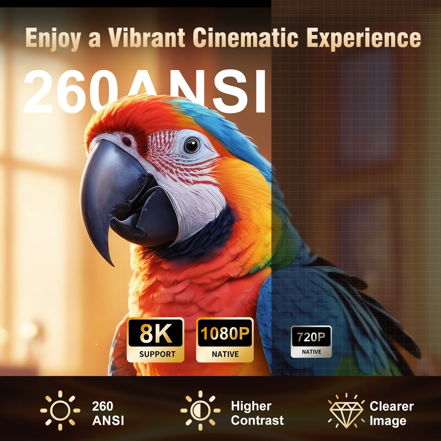 Magcubic HY310 Mini Projector Auto Focus 8K Native 1080P 260ANSI  Android 11 5W Speaker Air Mouse Voice Assistant Upgrated HY300 - Image 6