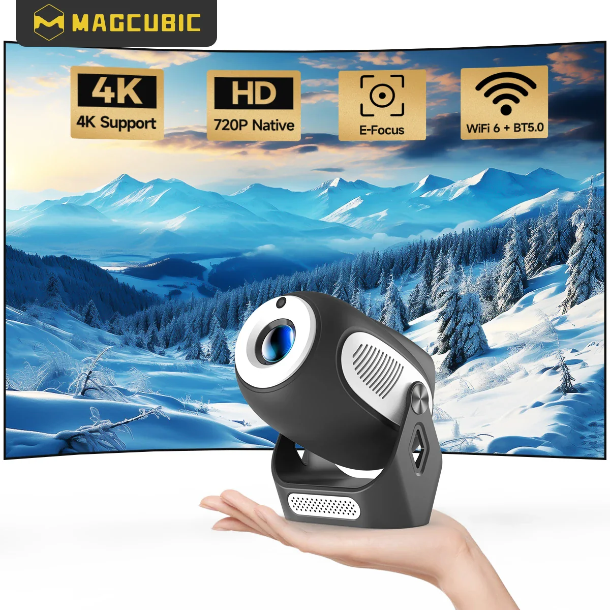 Magcubic HY300X 4K HD Electronic Focus Projector Android 11 Dual Wifi6 200ANSI Allwinner H713 BT5.0 Home Cinema Outdoor Projetor - Image 2